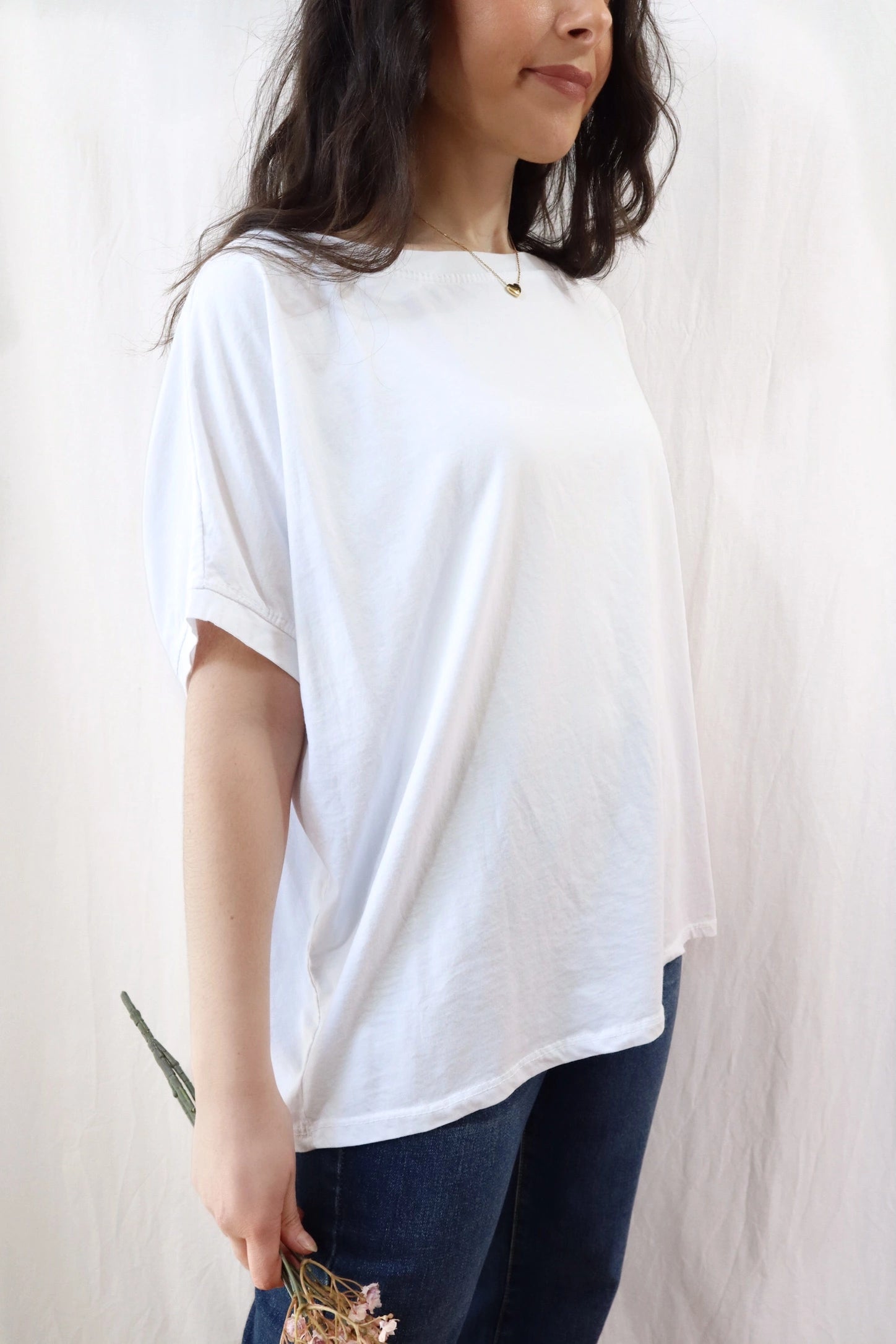 Cotton White Oversized T-Shirt, Tops