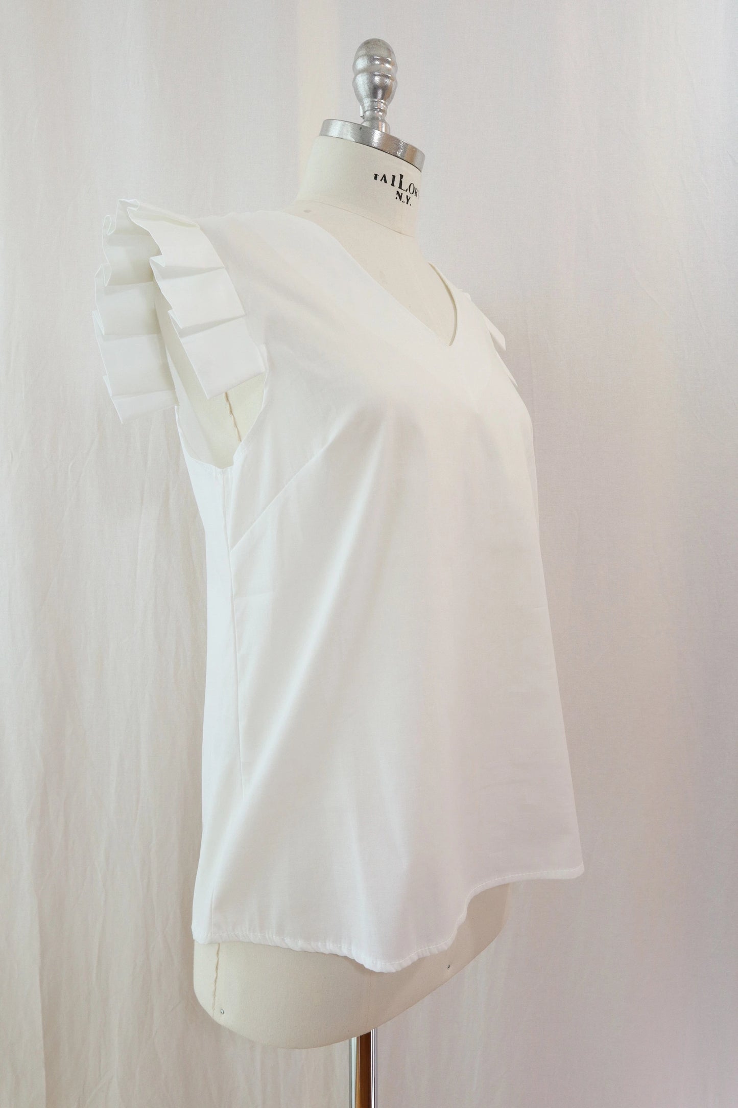 Blouse with Pleated Sleeves