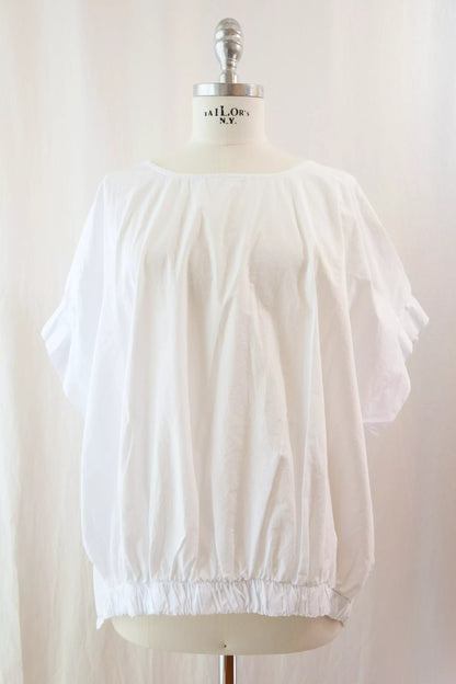 Oversized Cotton Blouse with Elastic