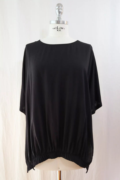 Blusa Oversize con Elastico | Nero