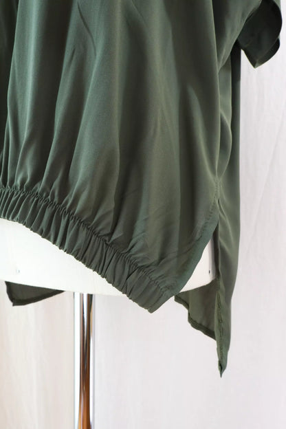 Oversized Blouse with Elastic | Green