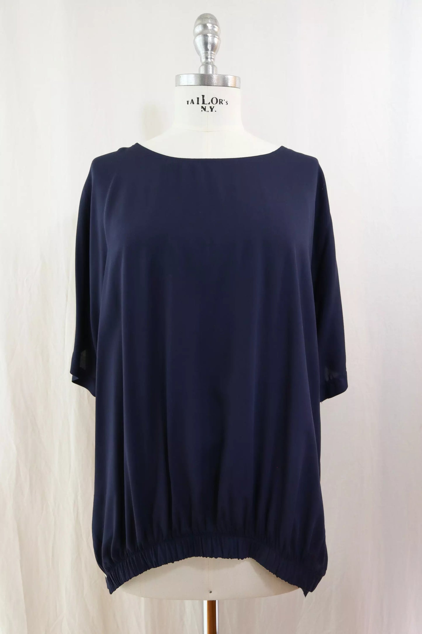 Oversized Blouse with Elastic | Blue