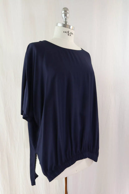 Blusa Oversize con Elastico | Blu