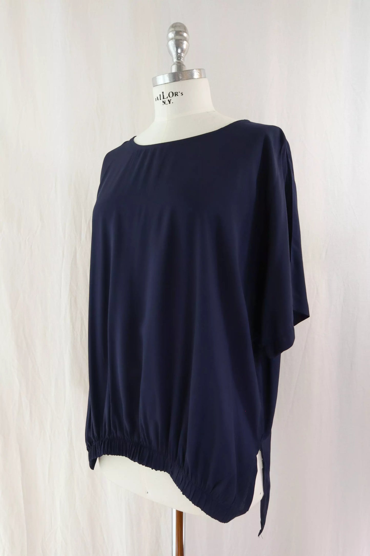 Blusa Oversize con Elastico | Blu