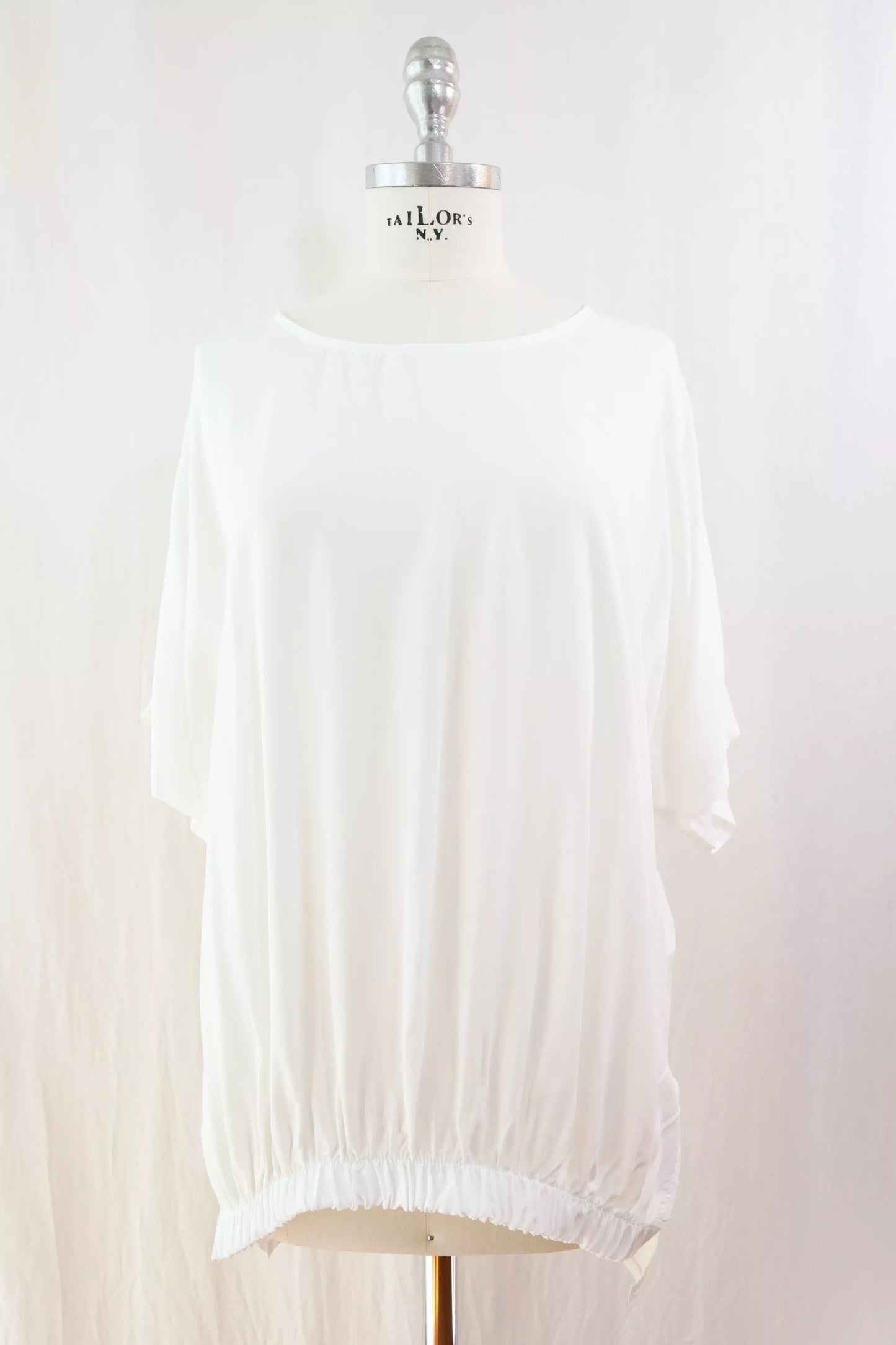 Blusa Oversize con Elastico | Bianco