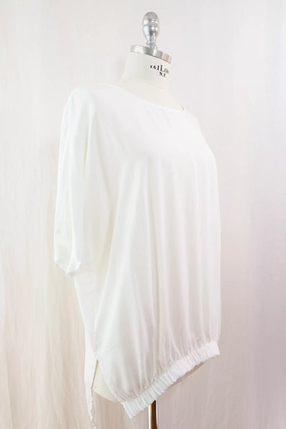 Blusa Oversize con Elastico | Bianco