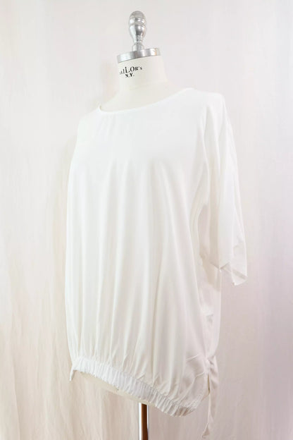 Blusa Oversize con Elastico | Bianco