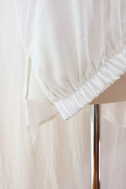 Oversized Blouse with Elastic | White