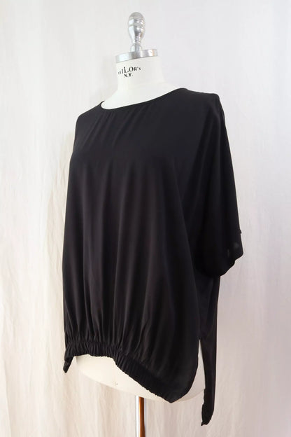 Blusa Oversize con Elastico | Nero