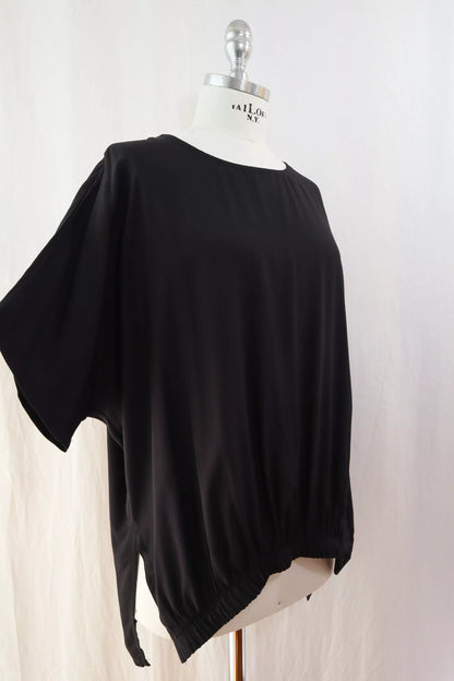 Oversized Blouse with Elastic | Black