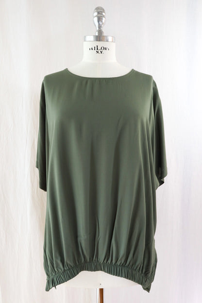 Oversized Blouse with Elastic | Green