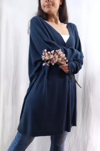 Cardigan Maxi | Blu