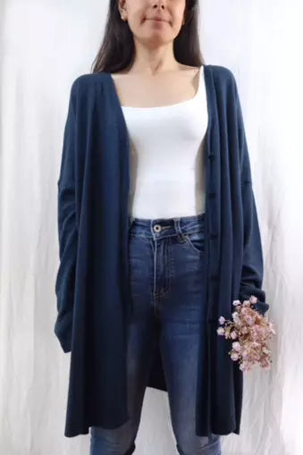 Cardigan Maxi | Blu