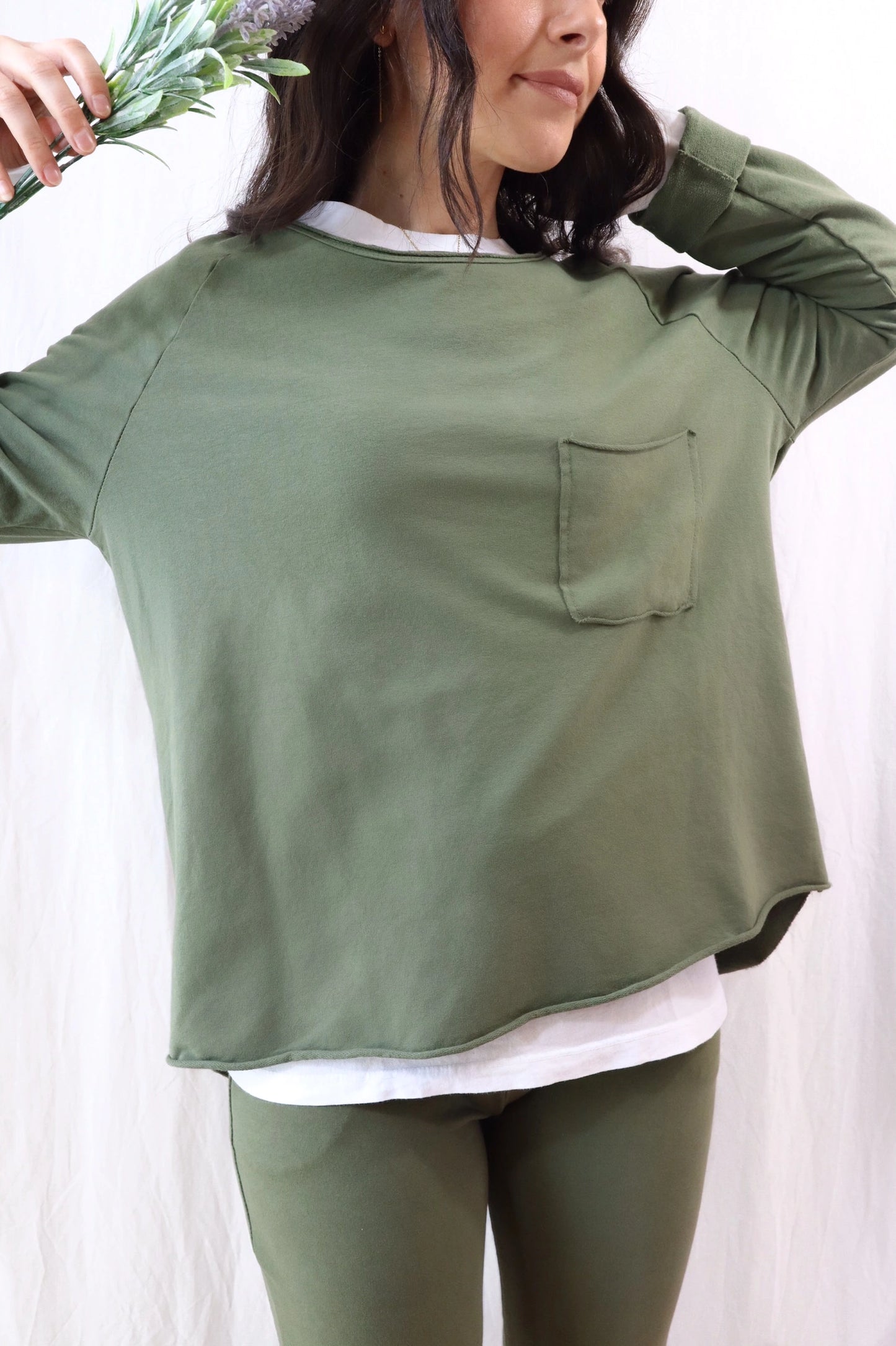 Sweatshirt with Pocket | Green