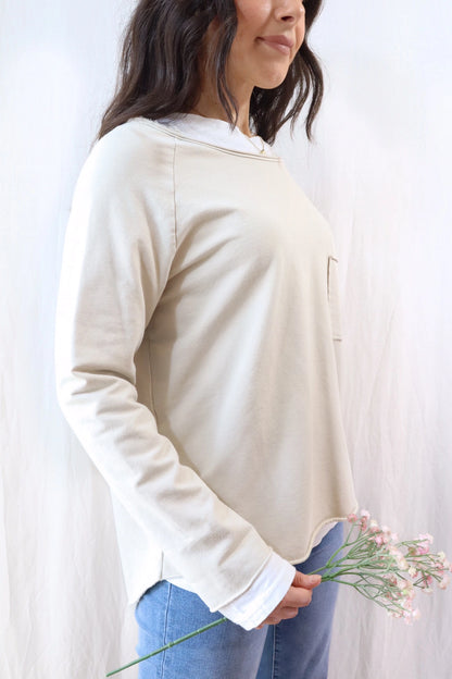 Sweatshirt with Pocket | Beige