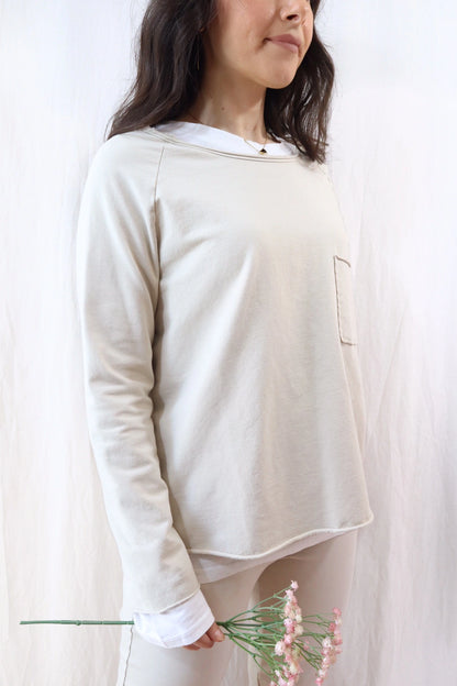 Sweatshirt with Pocket | Beige