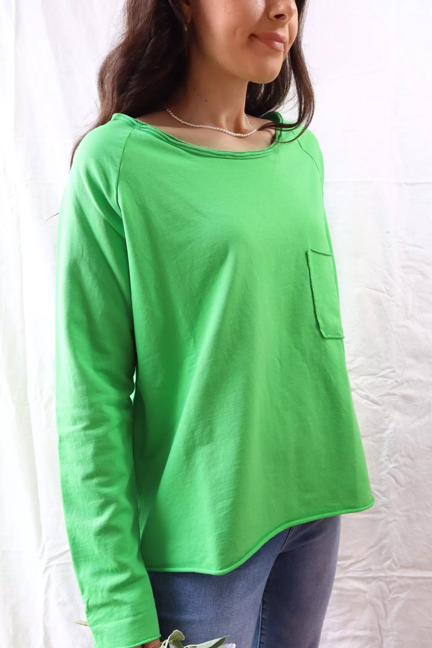 Sweatshirt with Pocket | Light Green