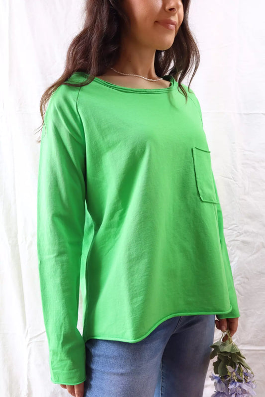 Sweatshirt with Pocket | Light Green