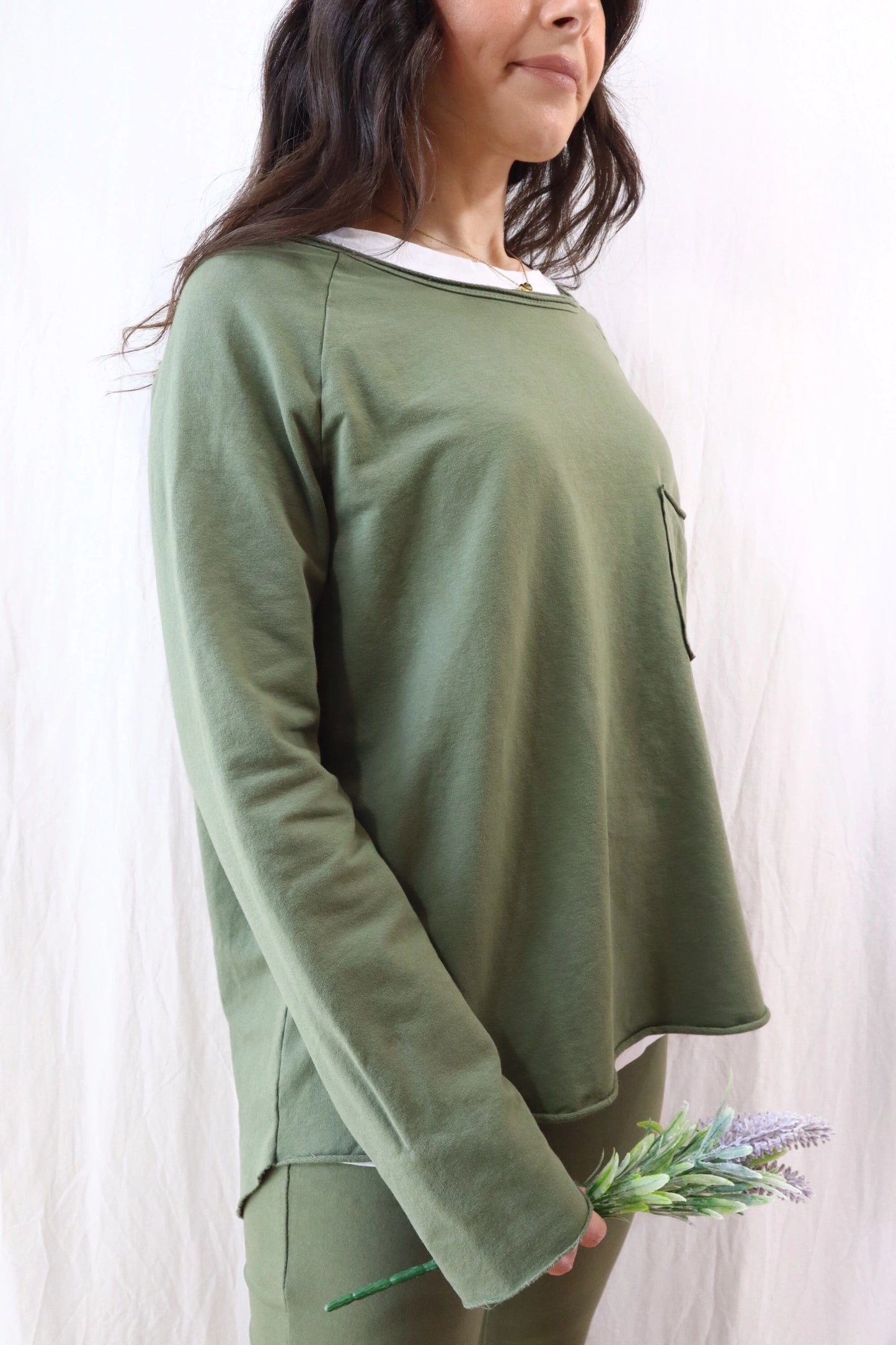 Sweatshirt with Pocket | Green