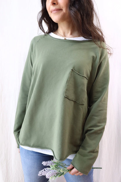 Sweatshirt with Pocket | Green