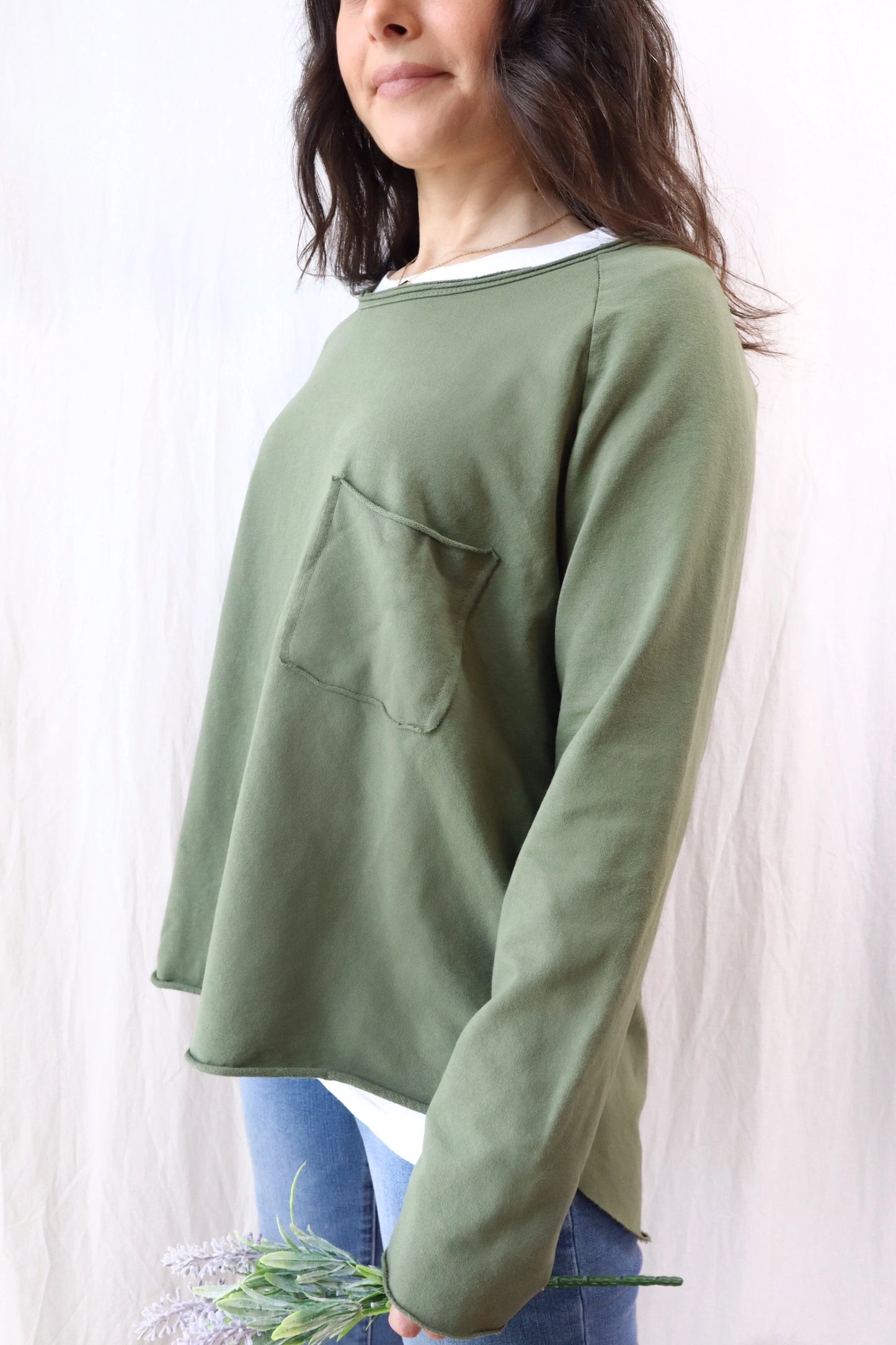 Sweatshirt with Pocket | Green