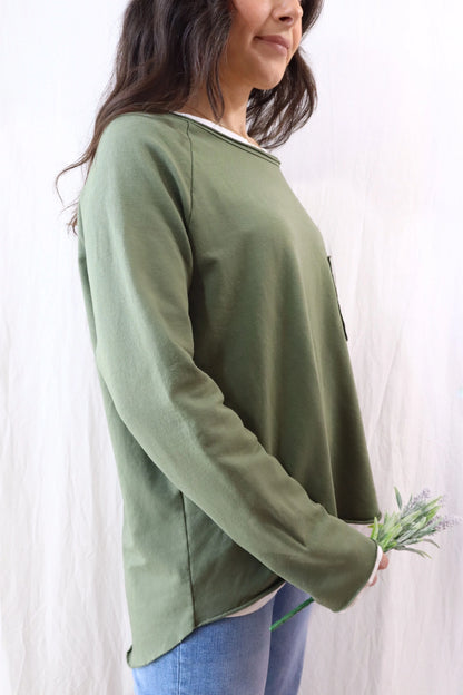 Sweatshirt with Pocket | Green