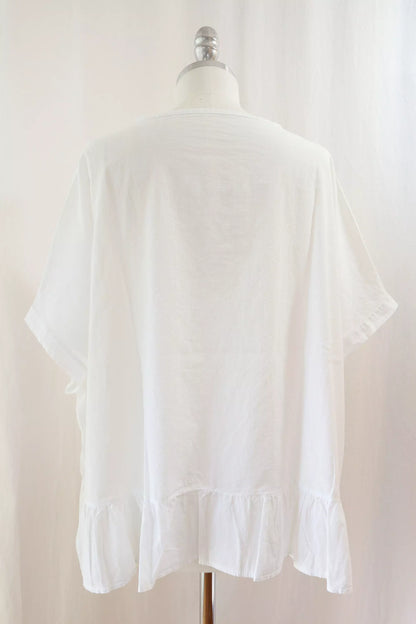 Pure Cotton Blouse with Eyelet Embroidery