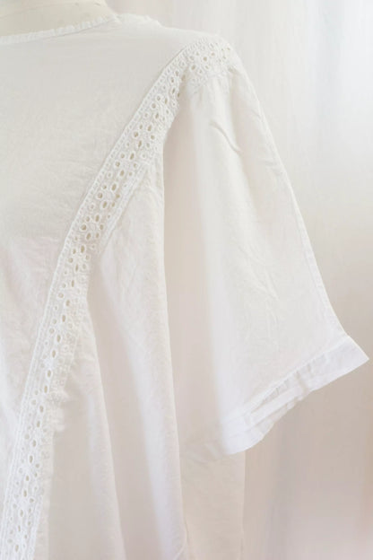 Pure Cotton Blouse with Eyelet Embroidery