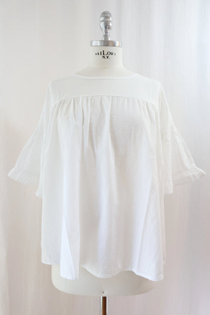 Gathered Cotton Blouse