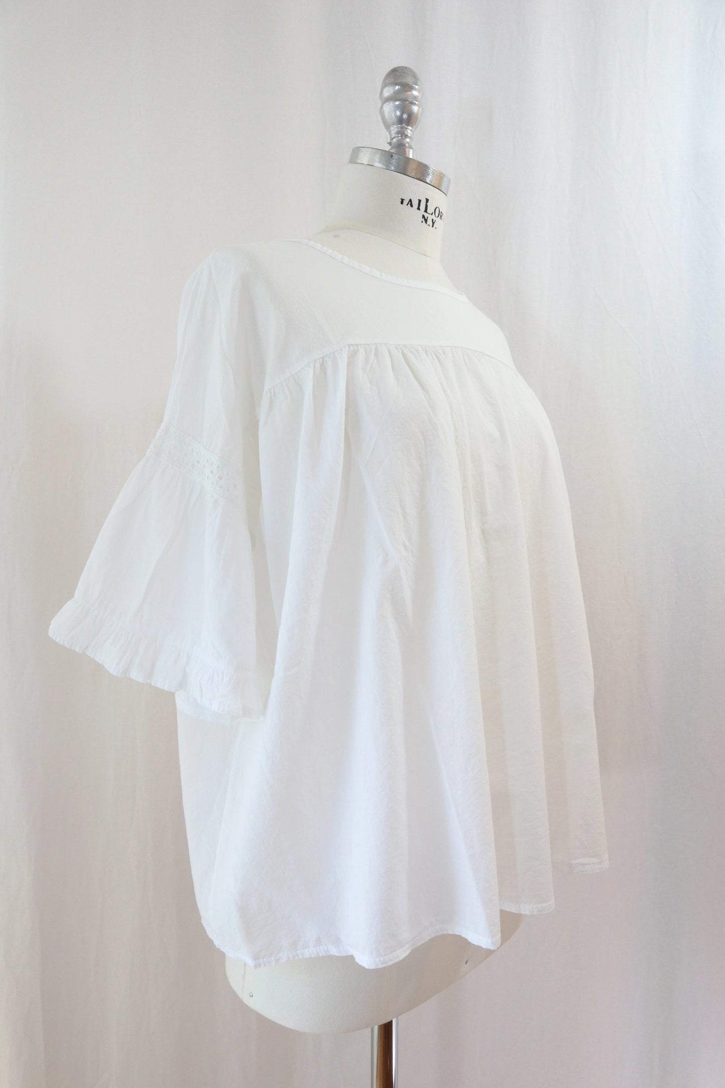 Gathered Cotton Blouse