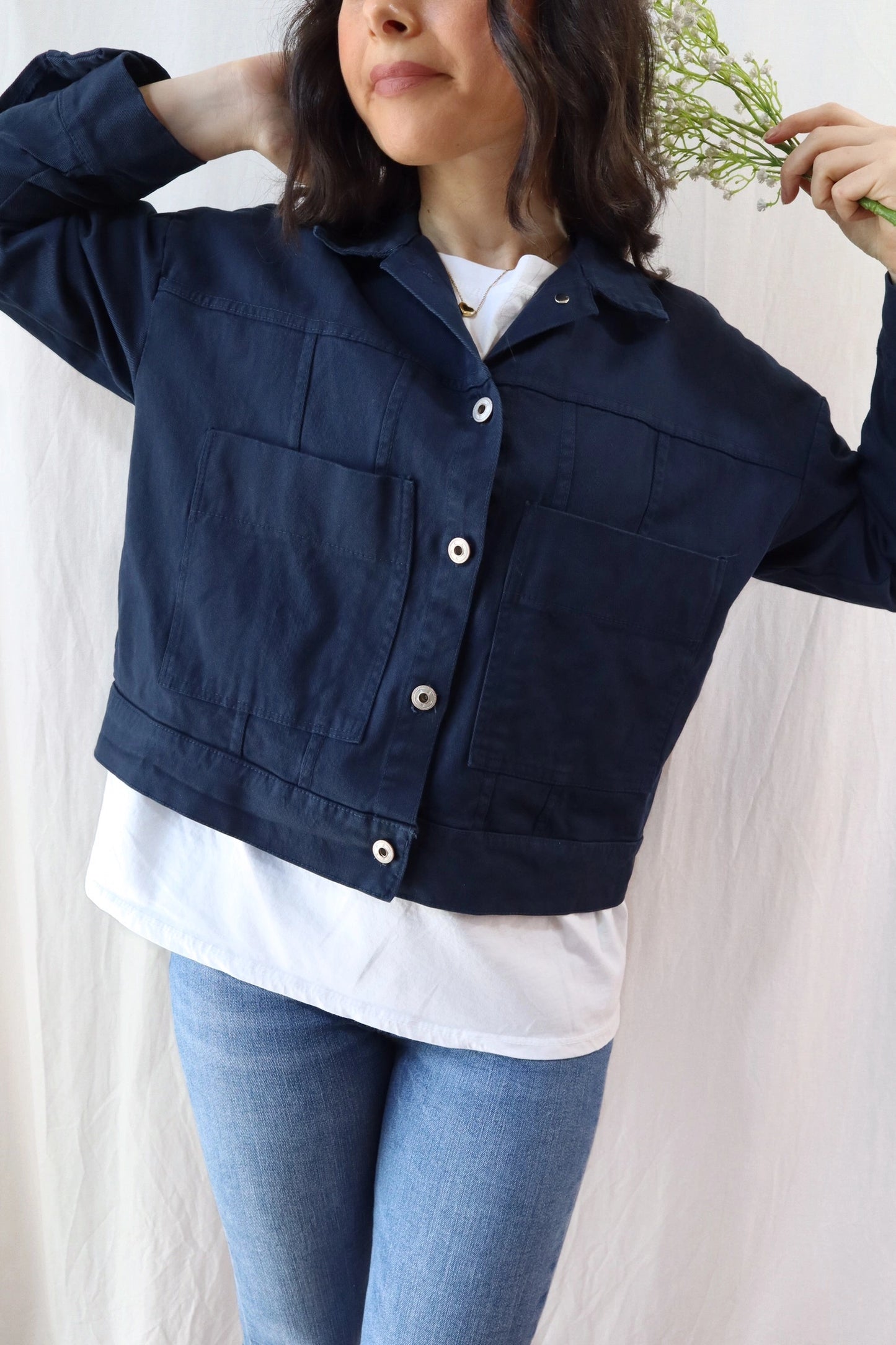 Oversized Cotton Jacket | Blue