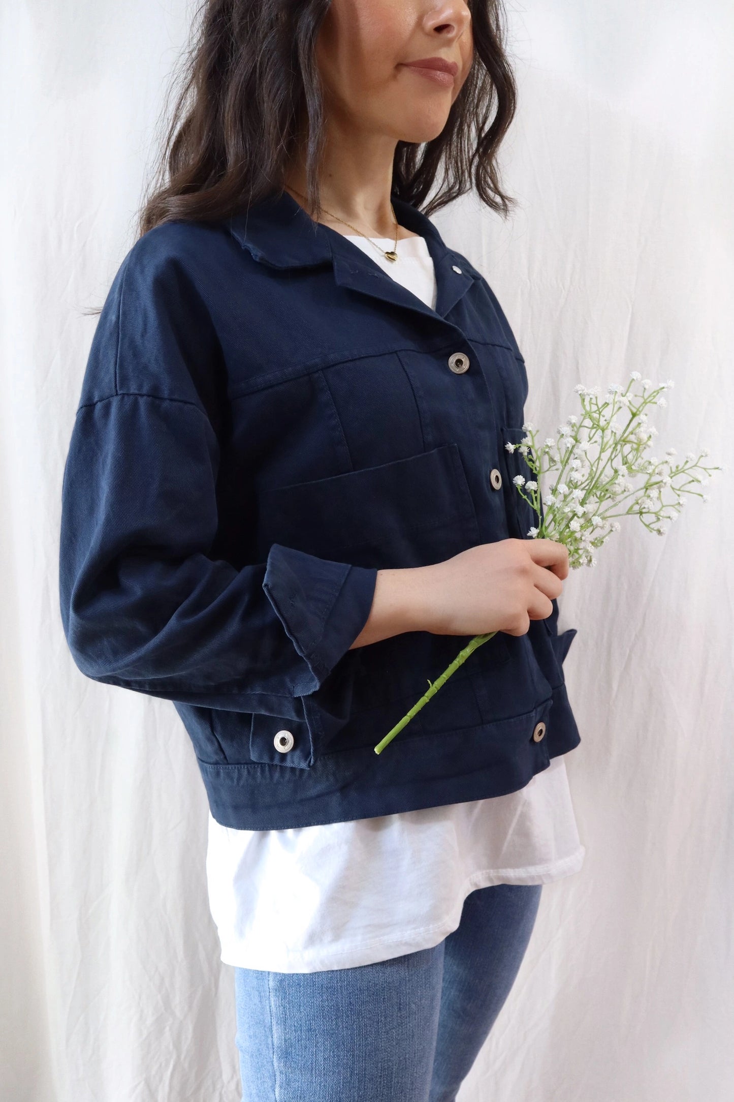 Oversized Cotton Jacket | Blue