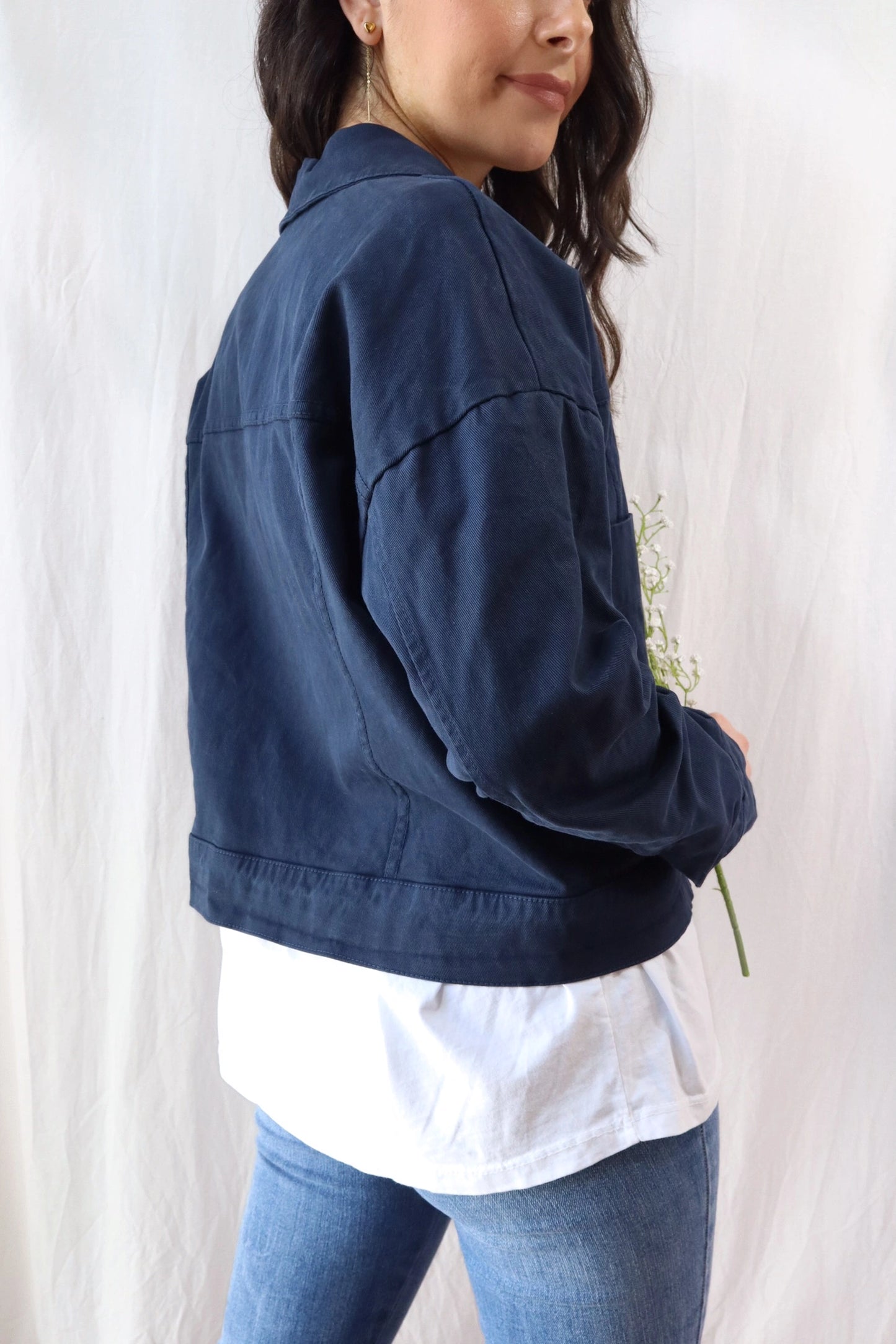 Oversized Cotton Jacket | Blue