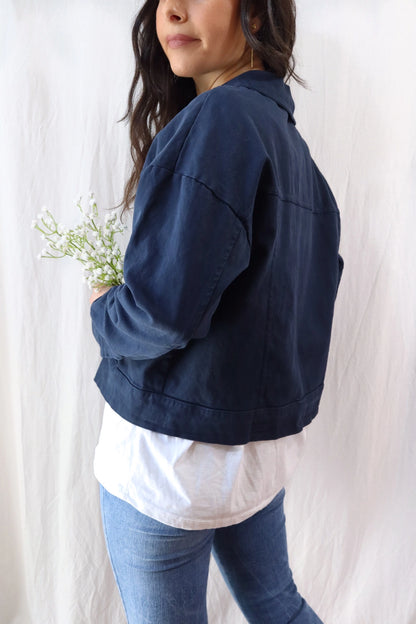 Oversized Cotton Jacket | Blue