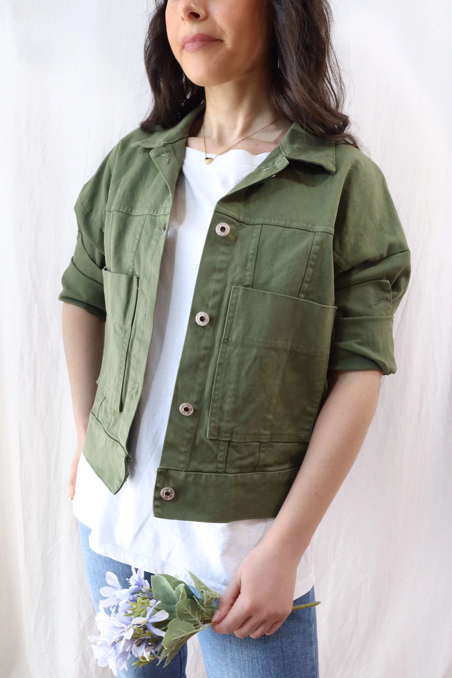 Oversized Cotton Jacket | Green