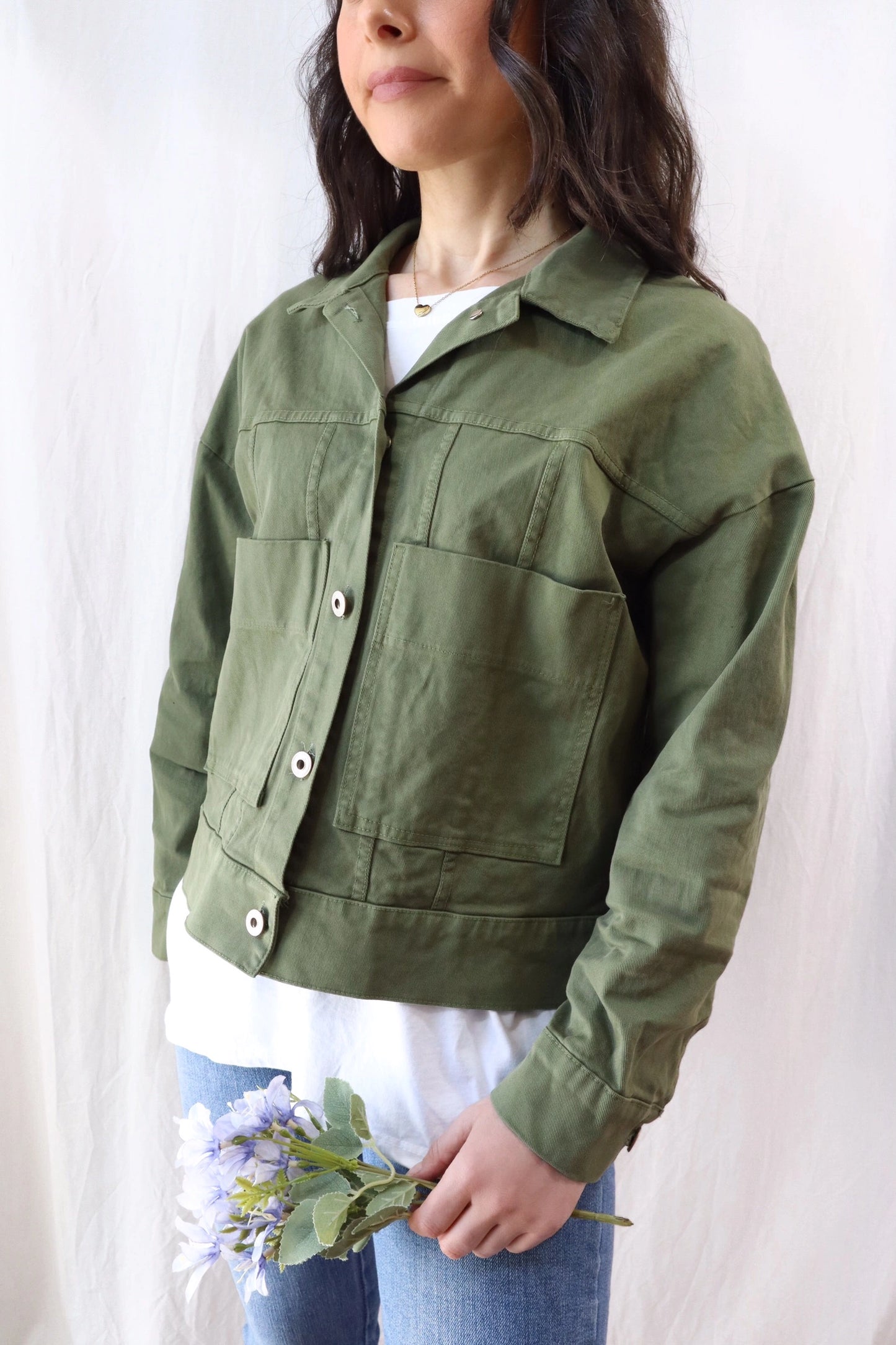 Oversized Cotton Jacket | Green