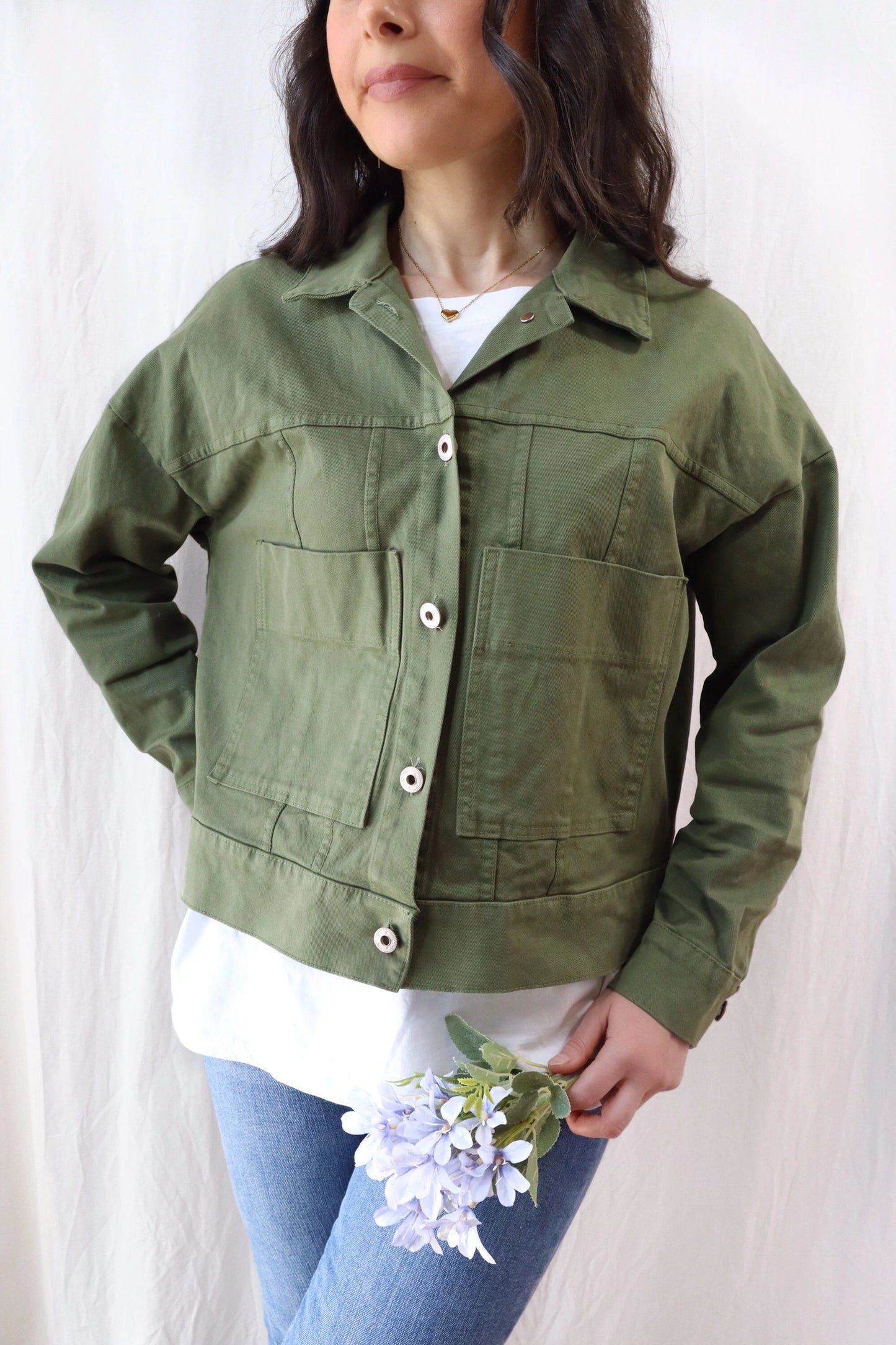 Oversized Cotton Jacket | Green