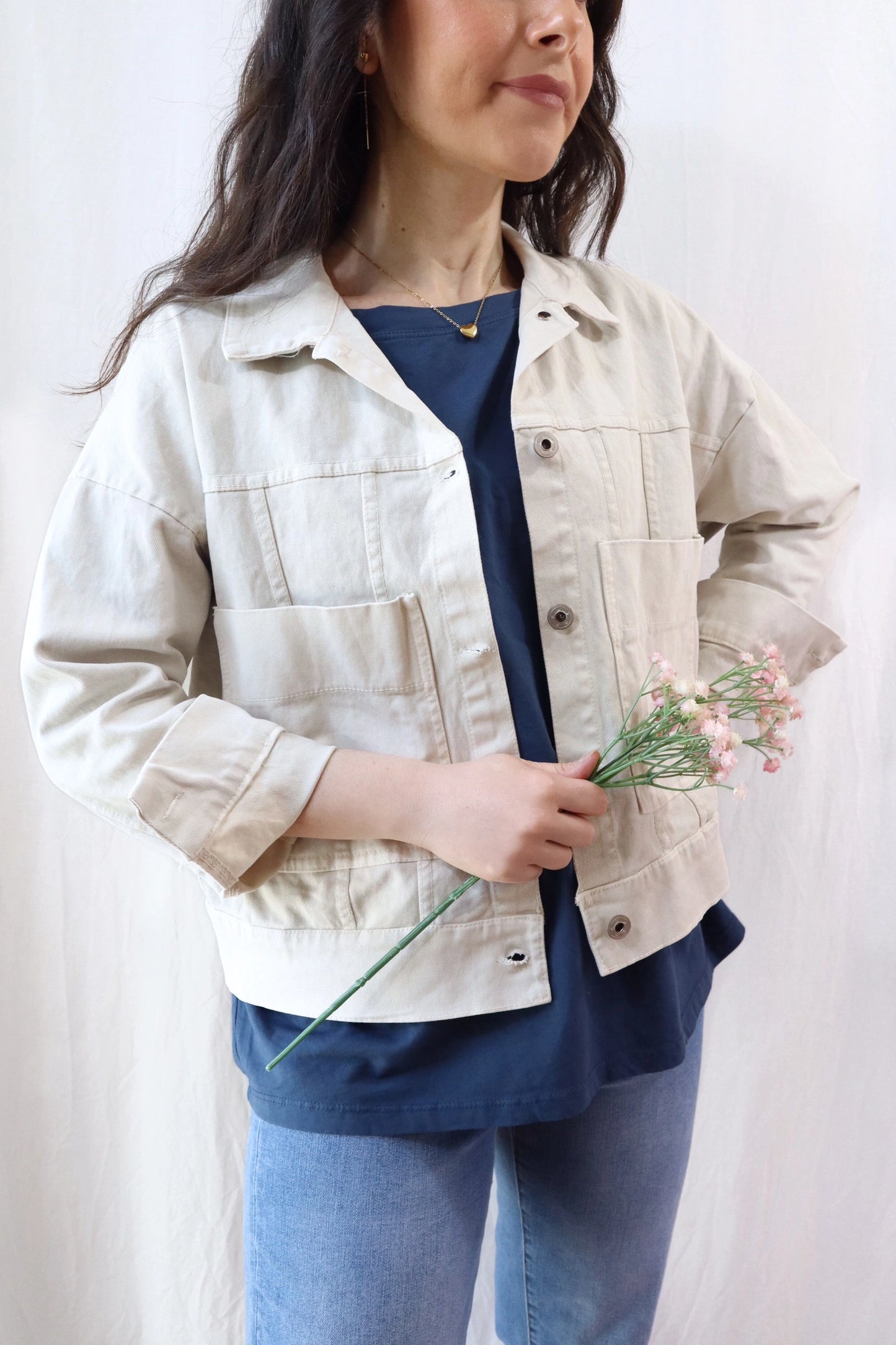 Oversized Cotton Jacket | Beige