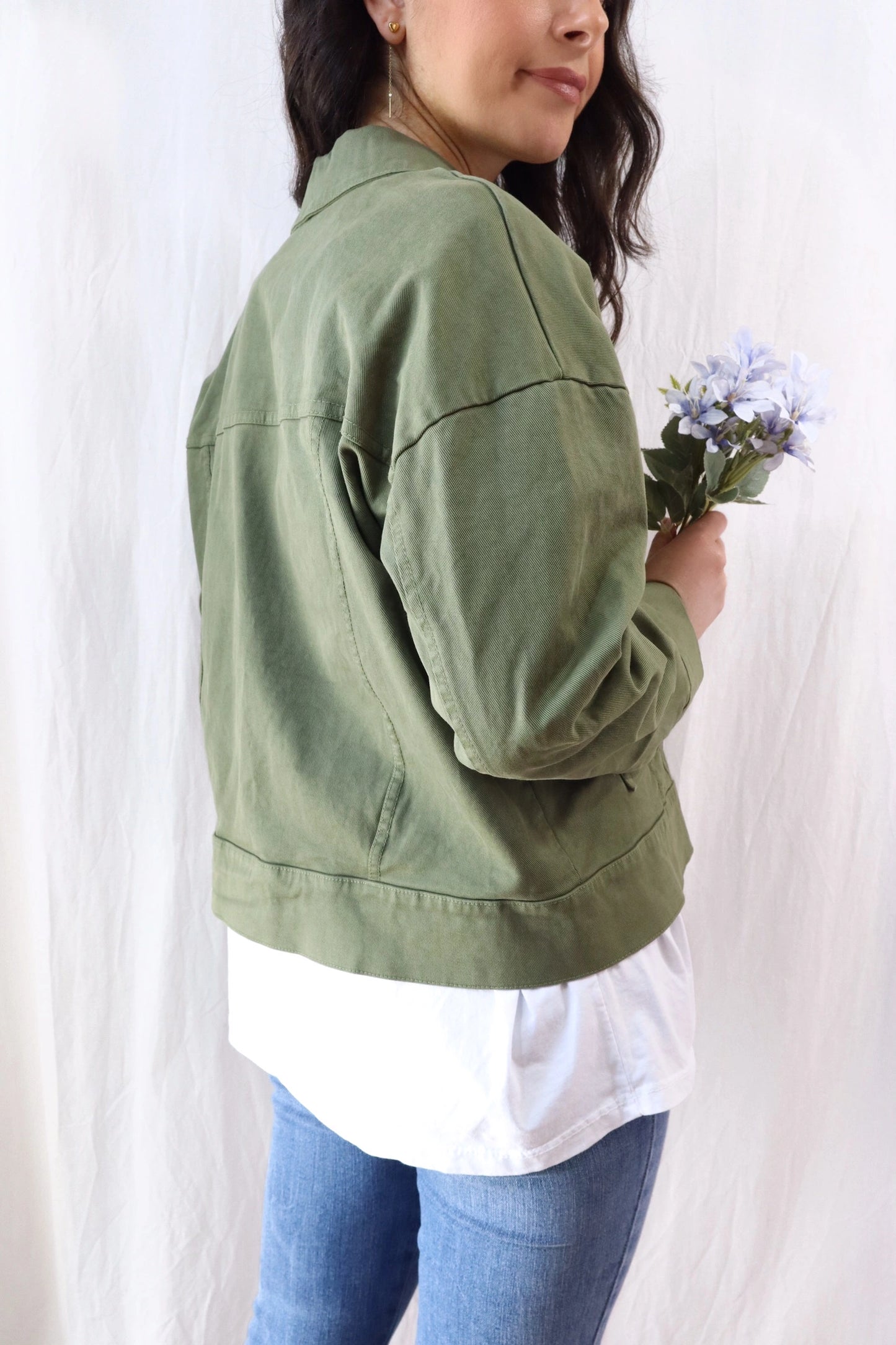 Oversized Cotton Jacket | Green