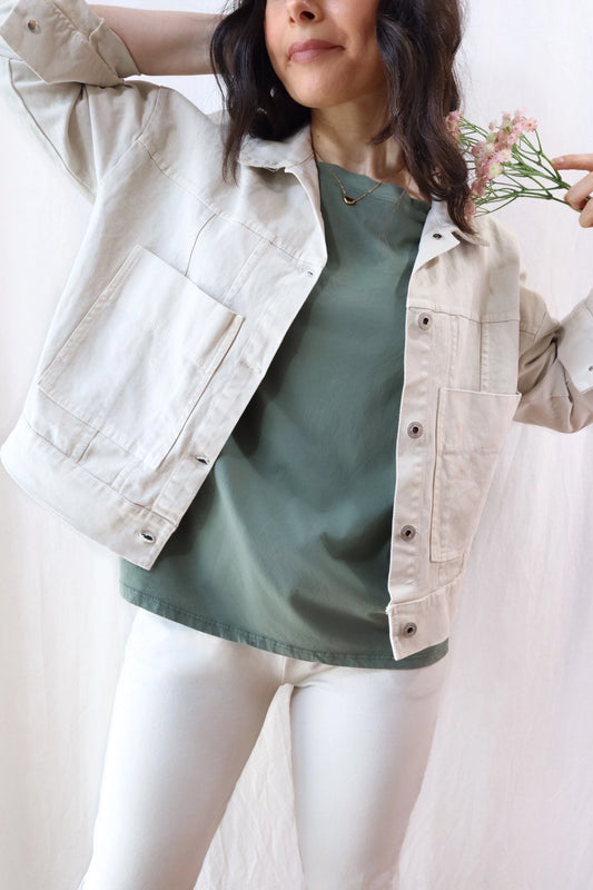 Oversized Cotton Jacket | Beige