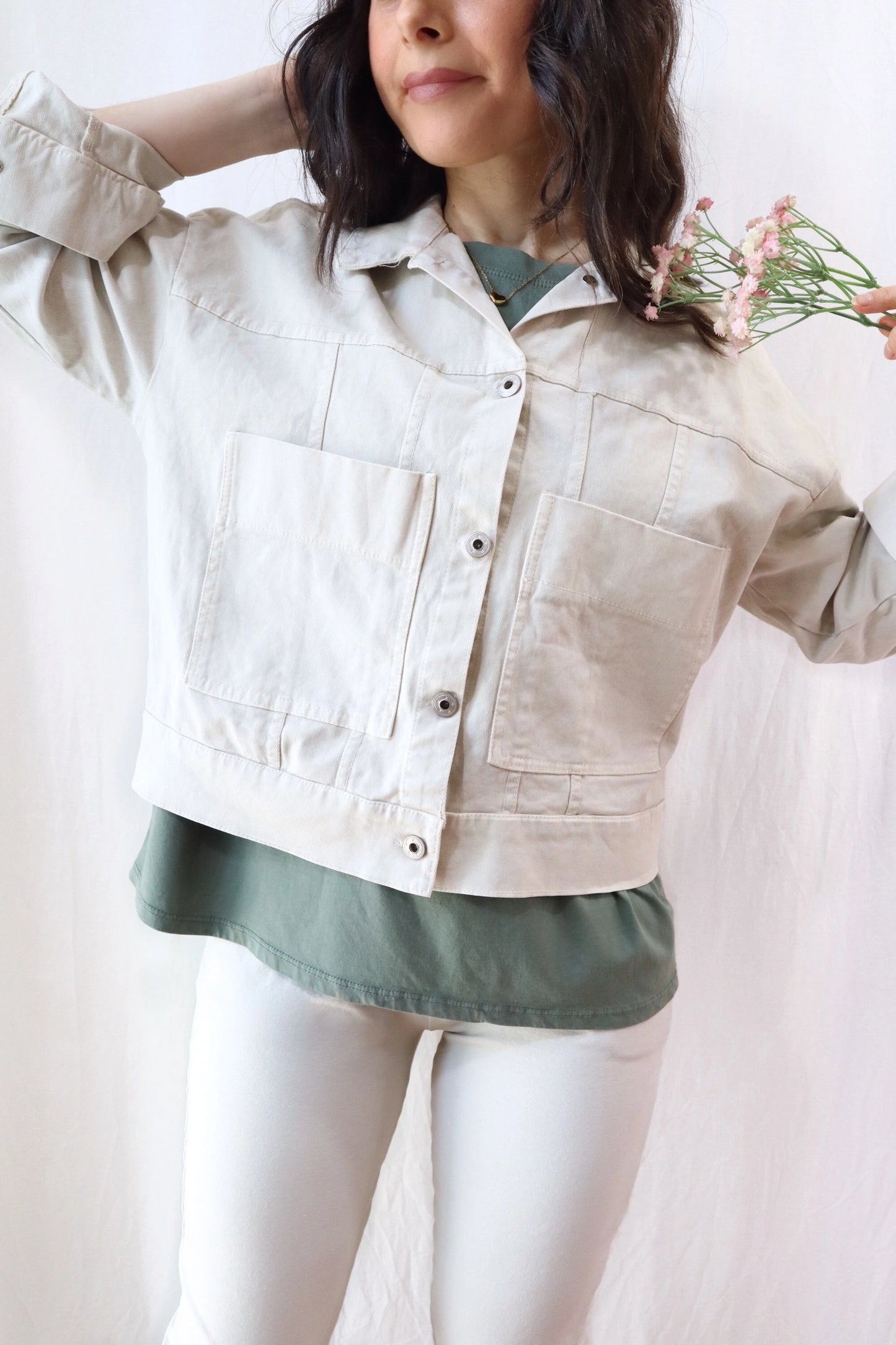 Oversized Cotton Jacket | Beige