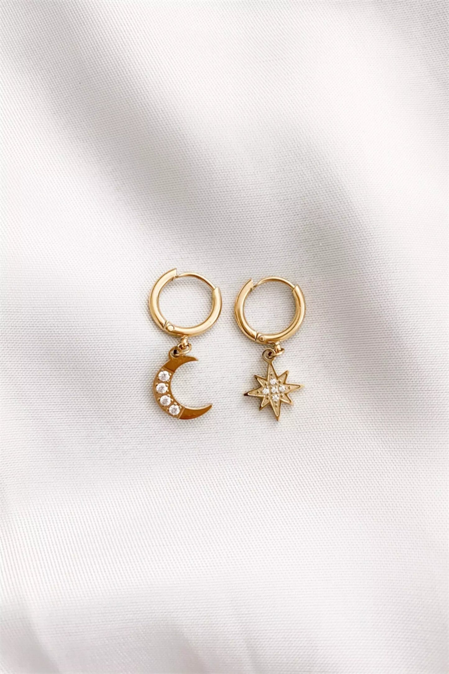 Sparkling North Star and Moon Hoops