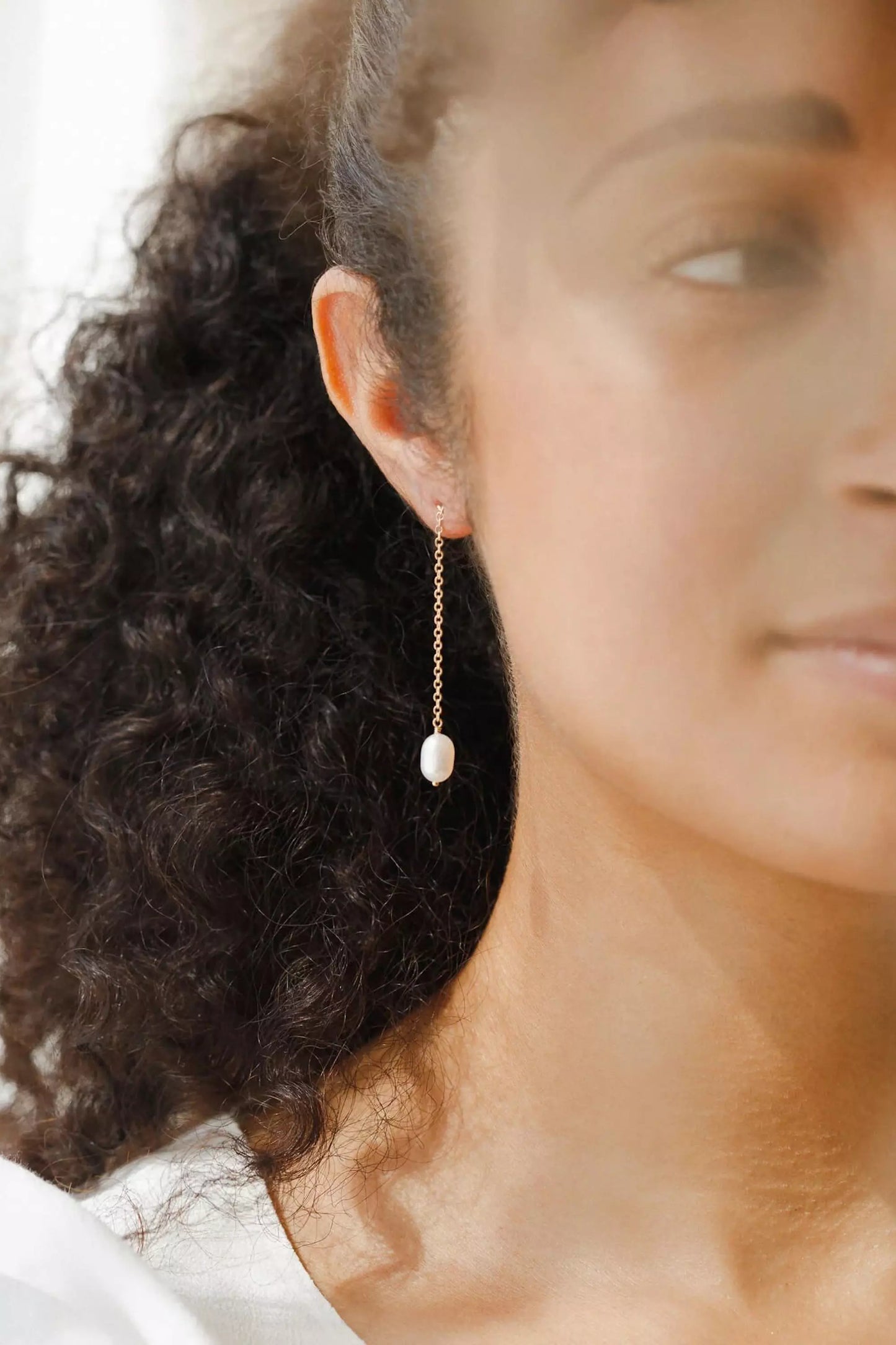 Fresh Water Pearl Threader Earrings