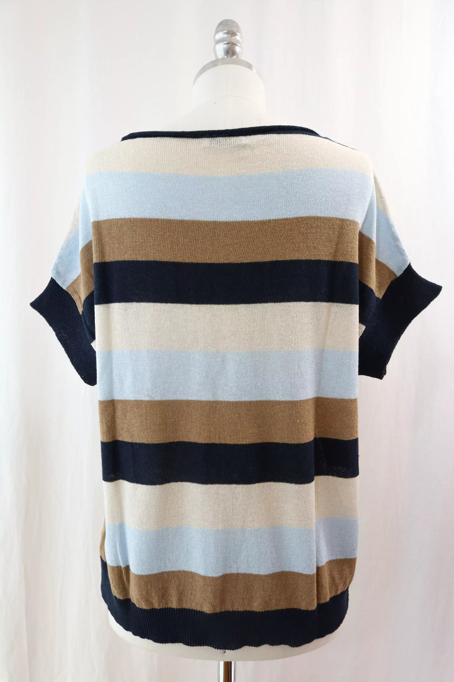 Striped Cotton Top | Navy Blue