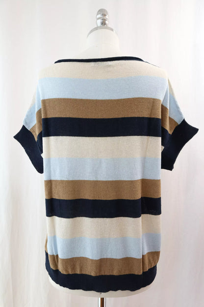 Maglia a Righe in Cotone | Blu