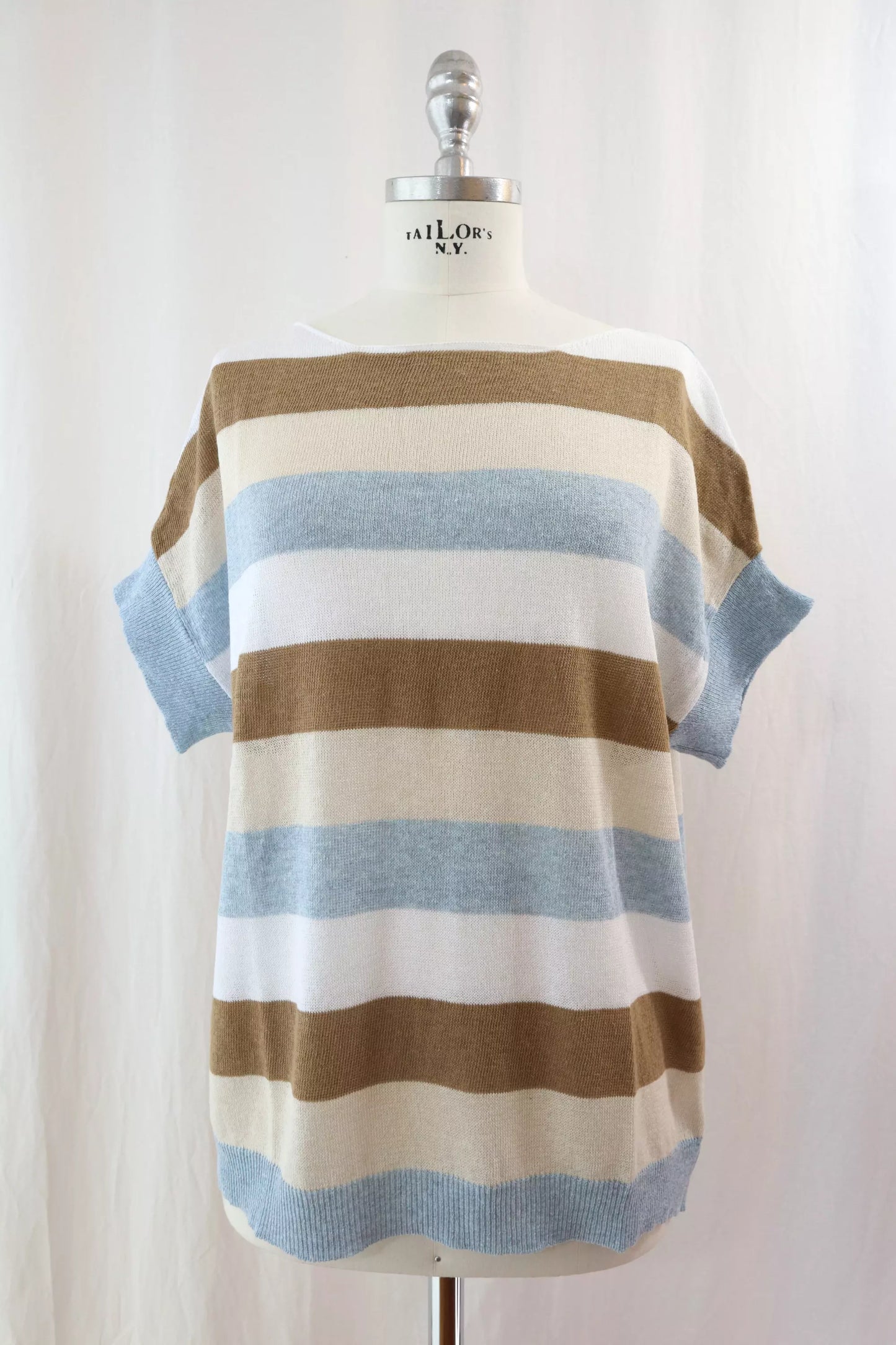 Striped Cotton Top | Light Blue