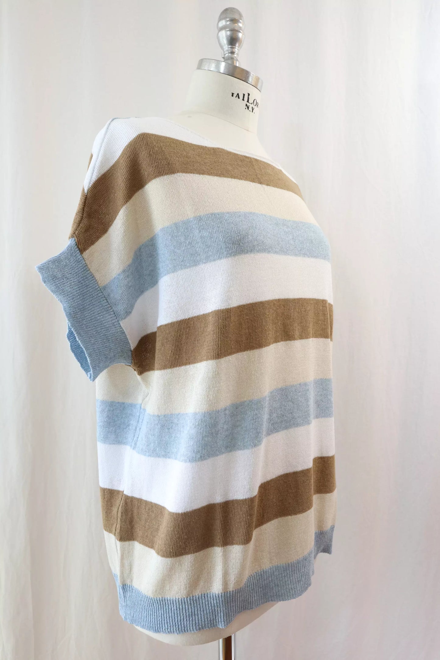 Striped Cotton Top | Light Blue