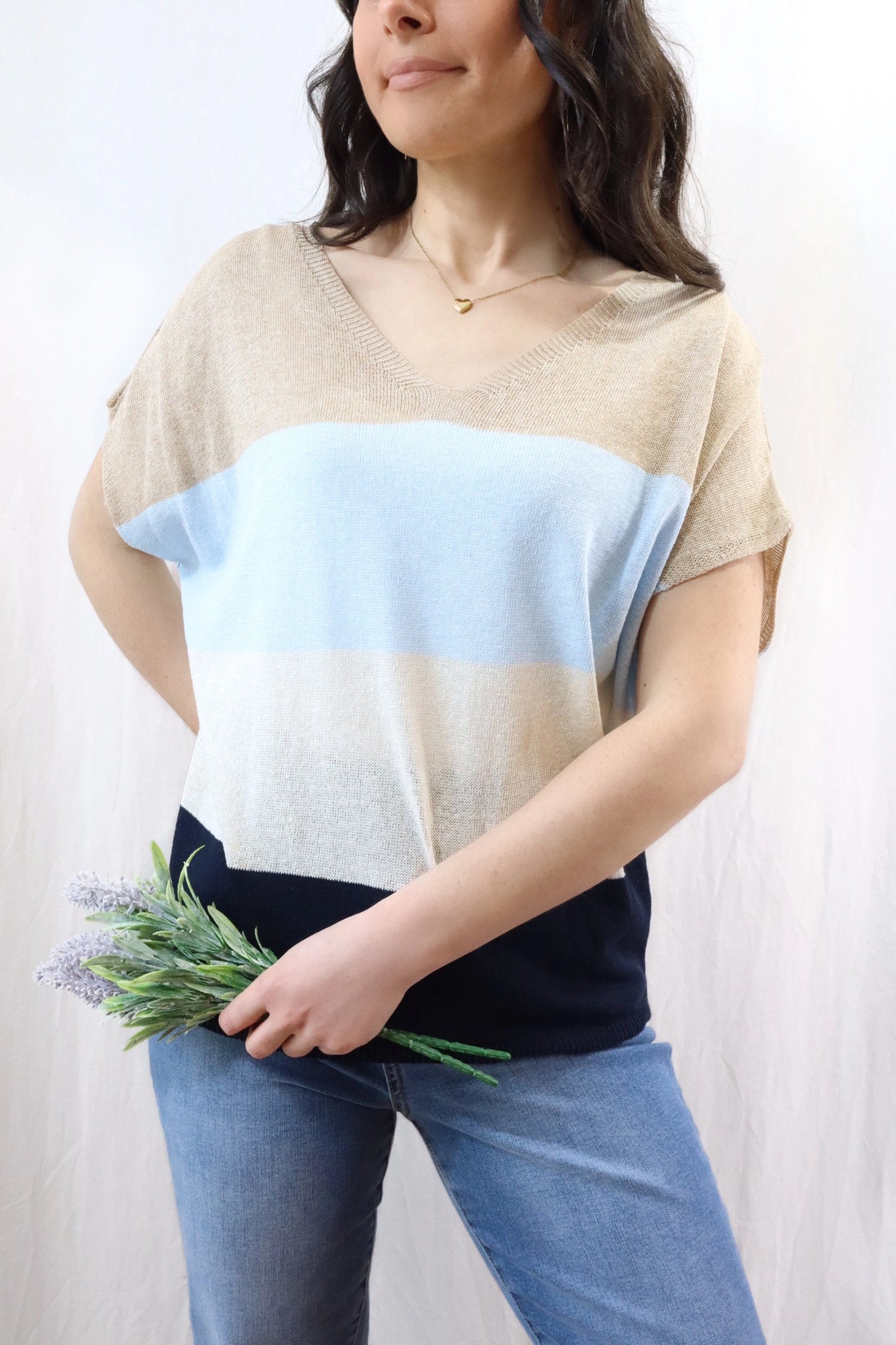 Maglia a Righe in Cotone | Blu