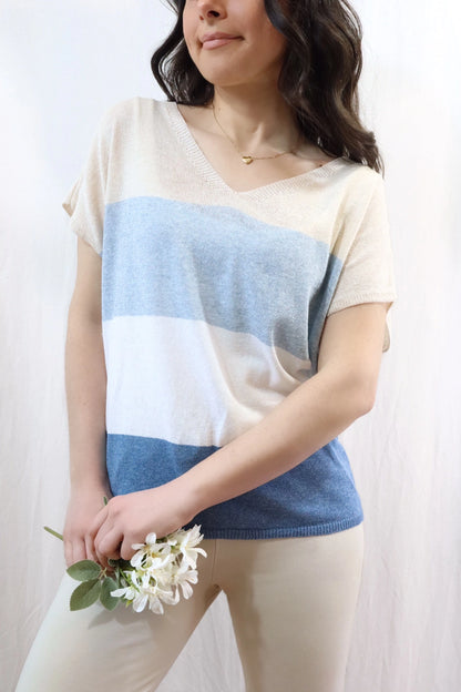 Striped Cotton Top | Blue