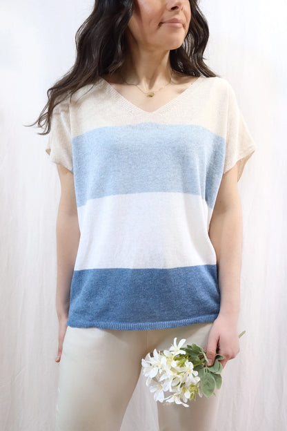 Striped Cotton Top | Blue